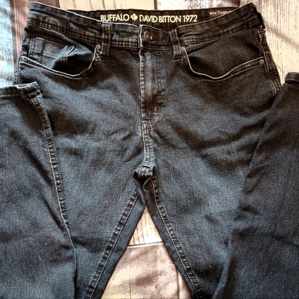 Buffalo David Bitton Evan-X Jeans Mens 34X30 Dark Blue Denim Stretch
